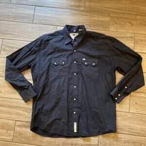 Larry Mahan Shirt Mens Black Western Pearl Snap Cowboy Rodeo Size 2XL